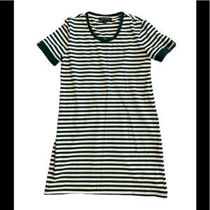 Tommy Hilfiger v Neck Hunter Green Striped Dress Size Women’s Medium